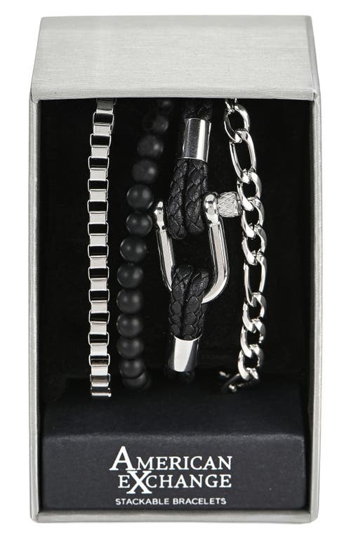 American Exchange Set Of 4 Assorted Stackable Bracelets