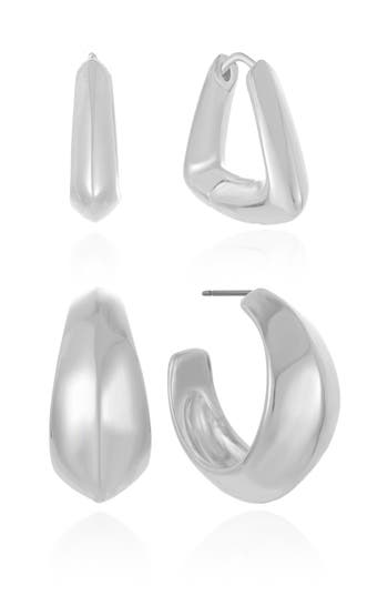 Ettika Set Of 2 Mixed Hoop Earrings