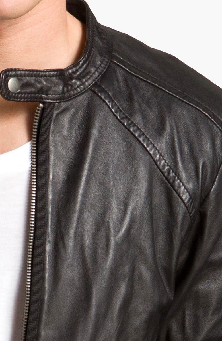 DIESEL<sup>®</sup> 'Leide' Extra Trim Fit Crinkled Leather Jacket, Alternate, color, 