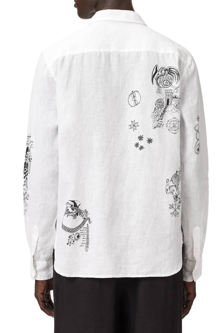 Terror Button-Up Shirt, Alternate, color, WHITE