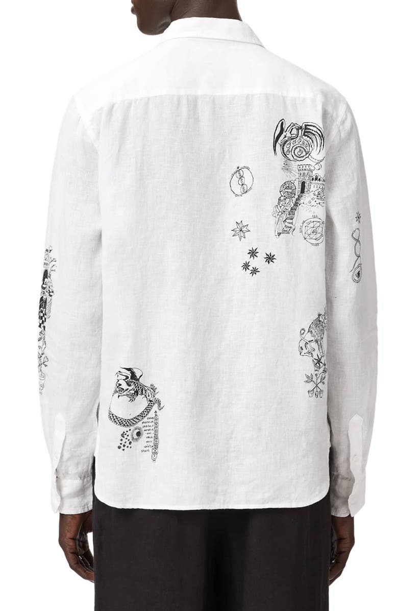 AllSaints Terror Button-Up Shirt, Alternate, color, White