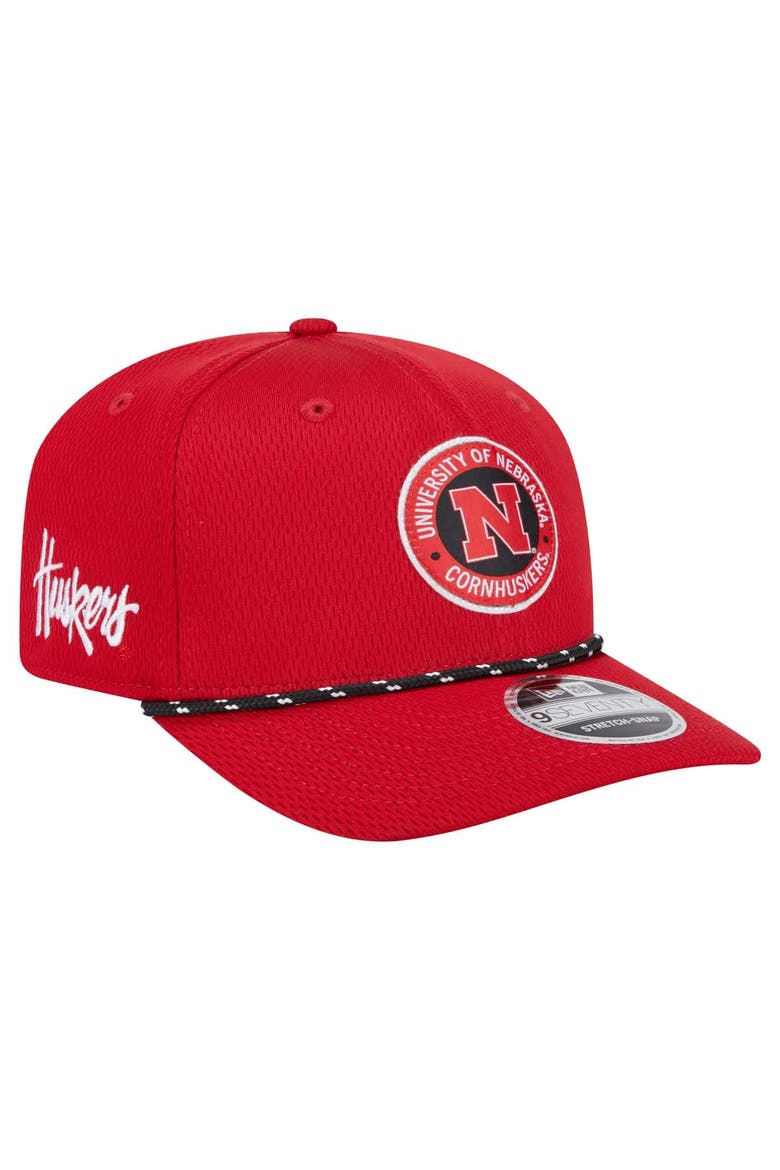 Men's New Era Scarlet Nebraska Huskers COOLERA 9SEVENTY Rope Stretch-Snap Hat, Main, color, Scarlet