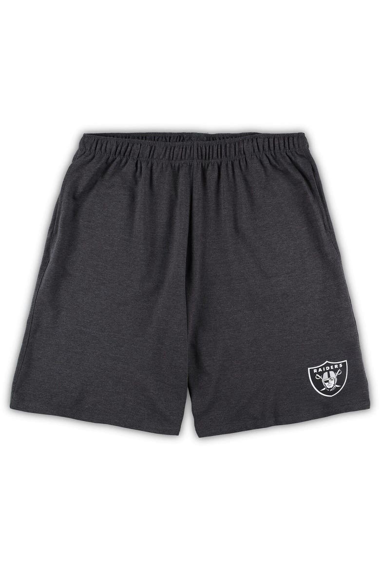Men's Concepts Sport White/Charcoal Las Vegas Raiders Big & Tall T-Shirt and Shorts Set, Alternate, color, White