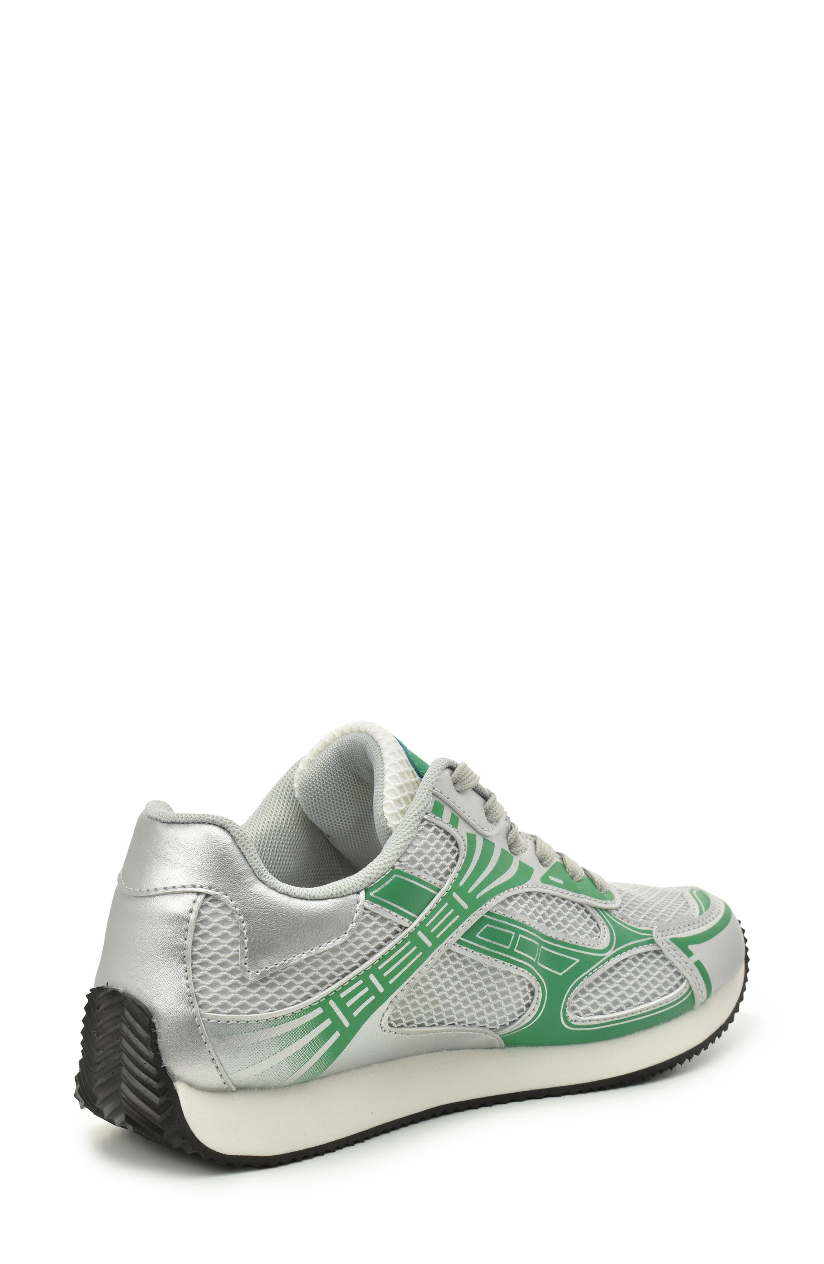 Nicole Miller Metallic Mesh Sneaker, Alternate, color, Silver Green