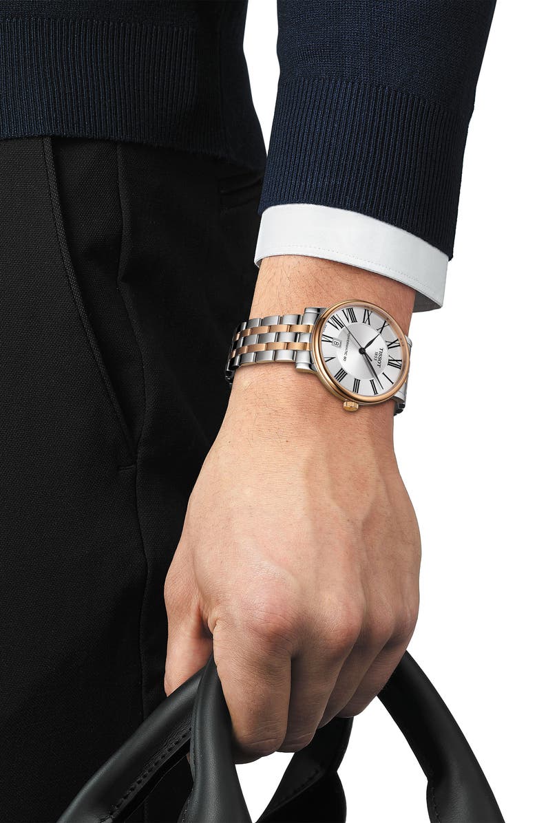 Tissot Carson Premium Powermatic Bracelet Watch, 40mm, Alternate, color, Silver