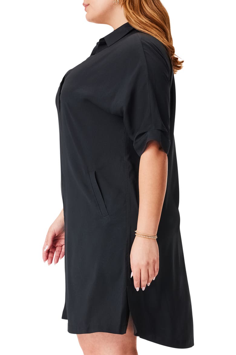 Polished Shirtdress, Alternate, color, BLACK ONYX