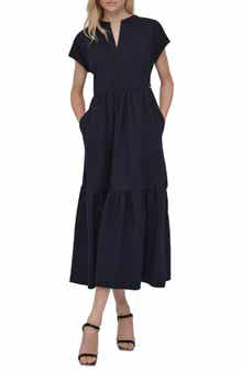 Tiered Stretch Cotton Maxi Dress