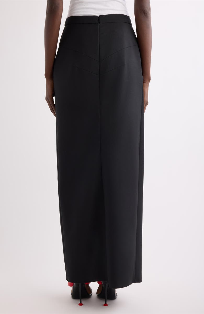 Givenchy Draped Wool & Mohair Column Skirt, Alternate, color, Black
