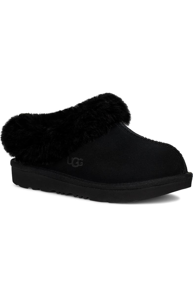 UGG<sup>®</sup> Kids' Moraene Genuine Sheepskin & Faux Fur Lined Slipper, Main, color,