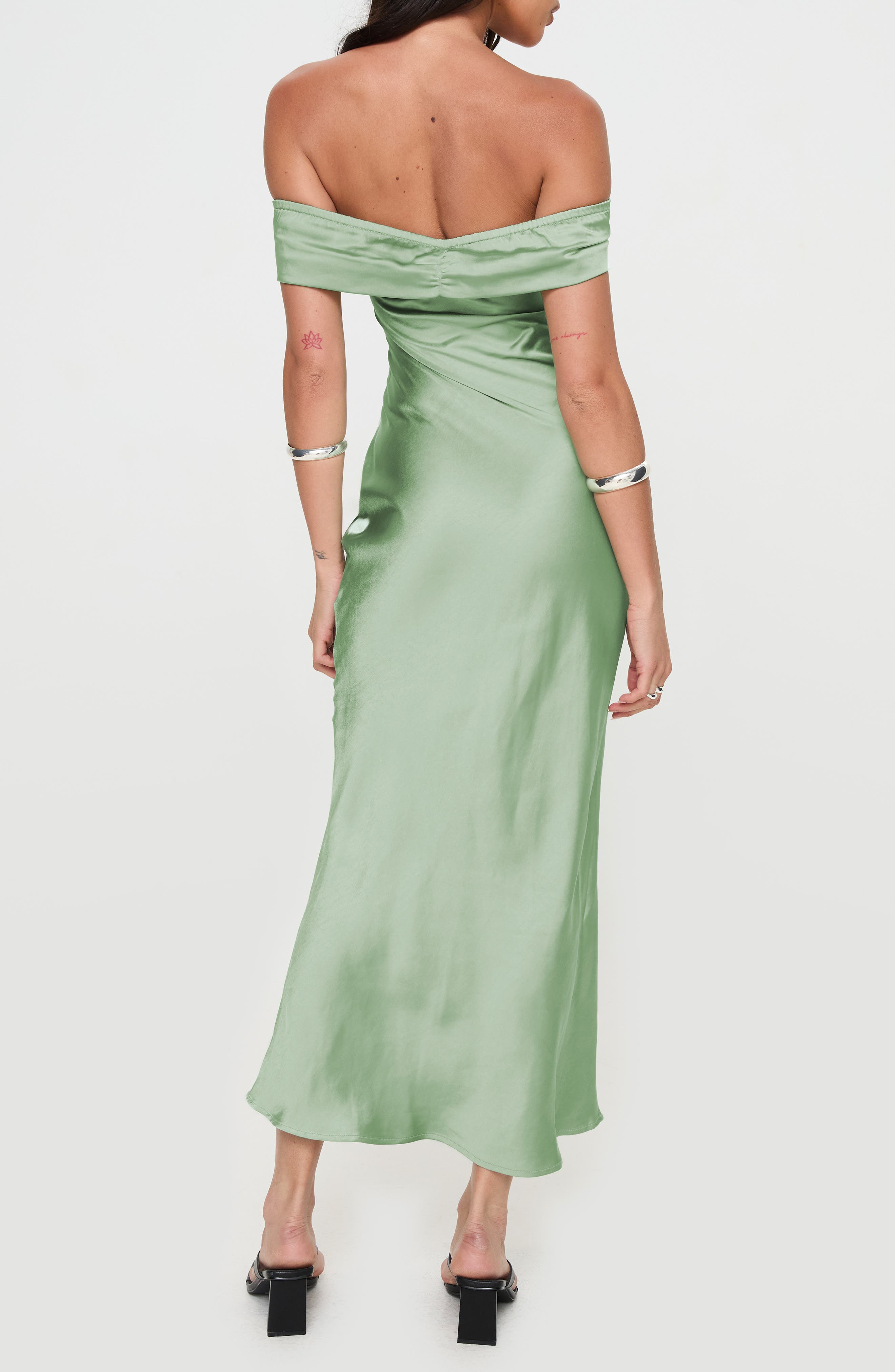 Sadee Off the Shoulder Satin Cocktail Dress - image 2