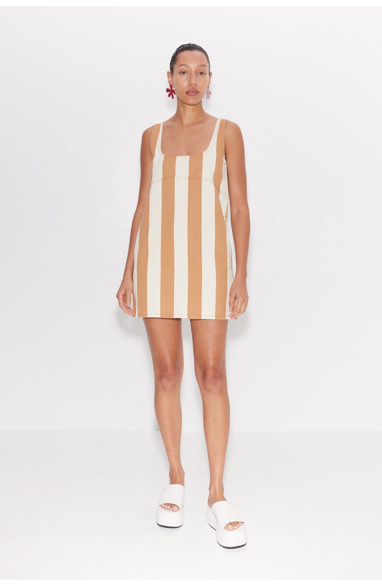 SIMONMILLER Sahara Striped Denim Dress, Alternate, color, Tan Stripe