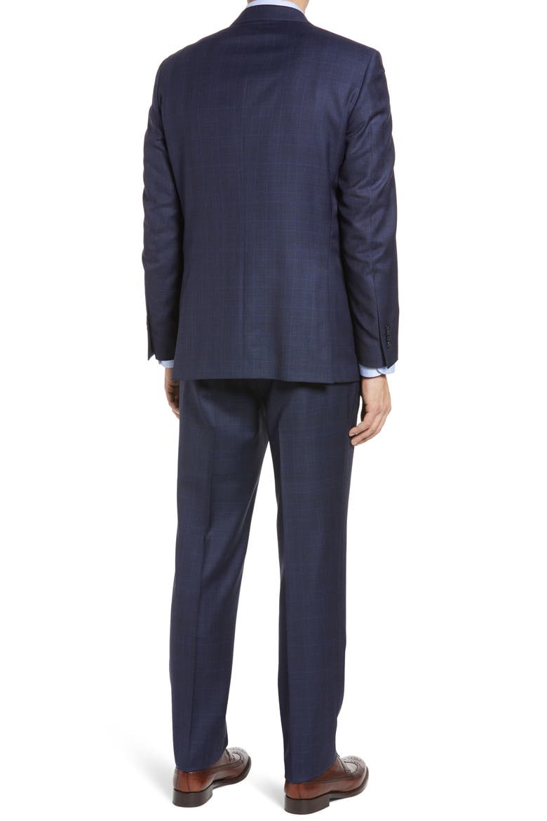 Flynn Plaid Wool Suit, Alternate, color, NAVY