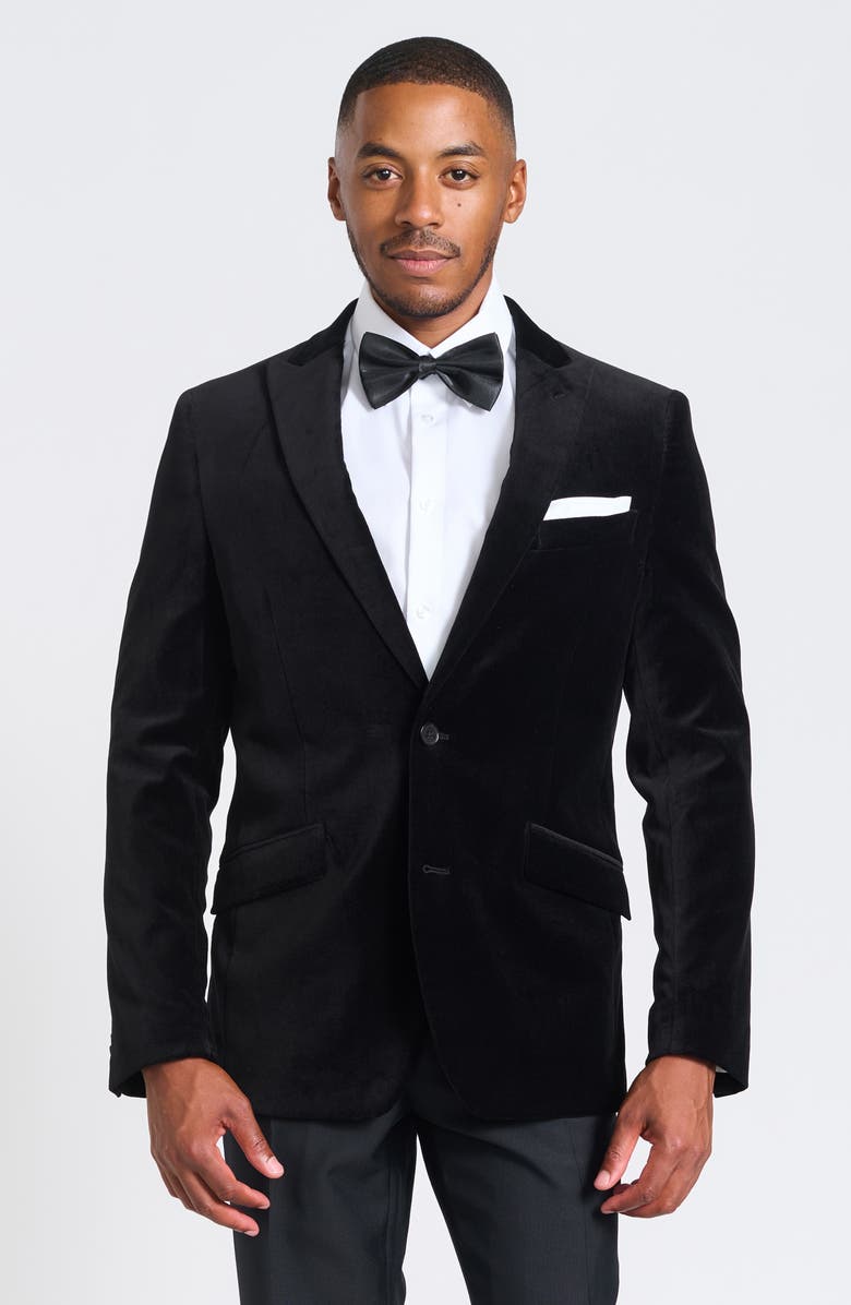 SAVILE ROW CO Velvet Blazer, Alternate, color, Black
