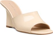 Stuart Weitzman Vinnie 85 Patent Leather Wedge Mule