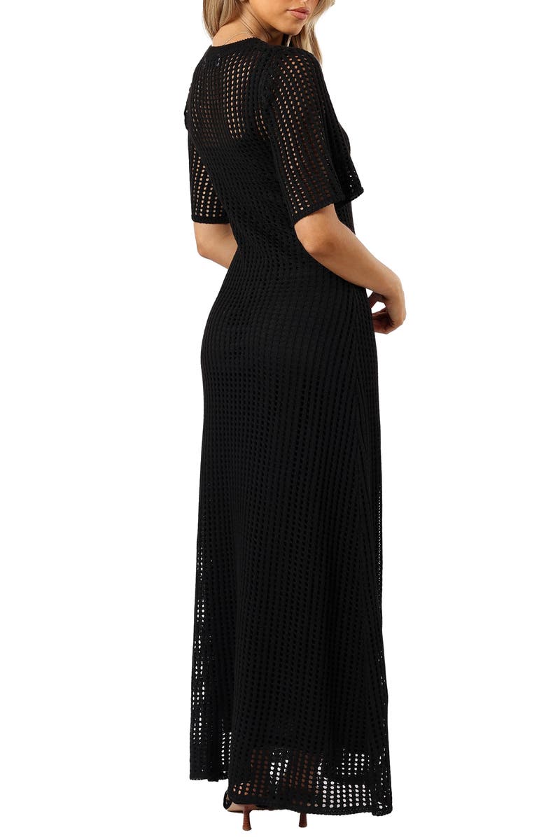 Petal & Pup Hollie Open Stitch Maxi Dress, Alternate, color, Black