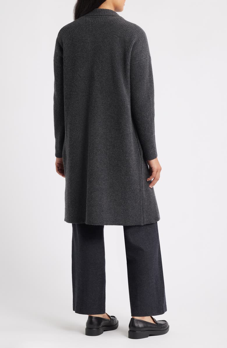 Eileen Fisher Rib Wool Coatigan, Alternate, color, Charcoal