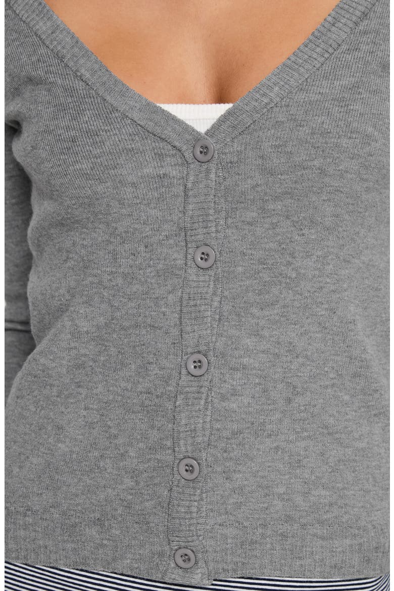 York V-Neck Cardigan, Alternate, color, GREY MARLE