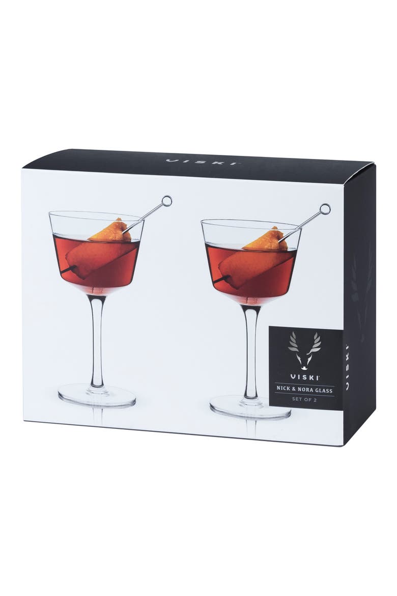 Raye Crystal Angled Nick & Nora Glasses Set of 2, Alternate, color, CLEAR