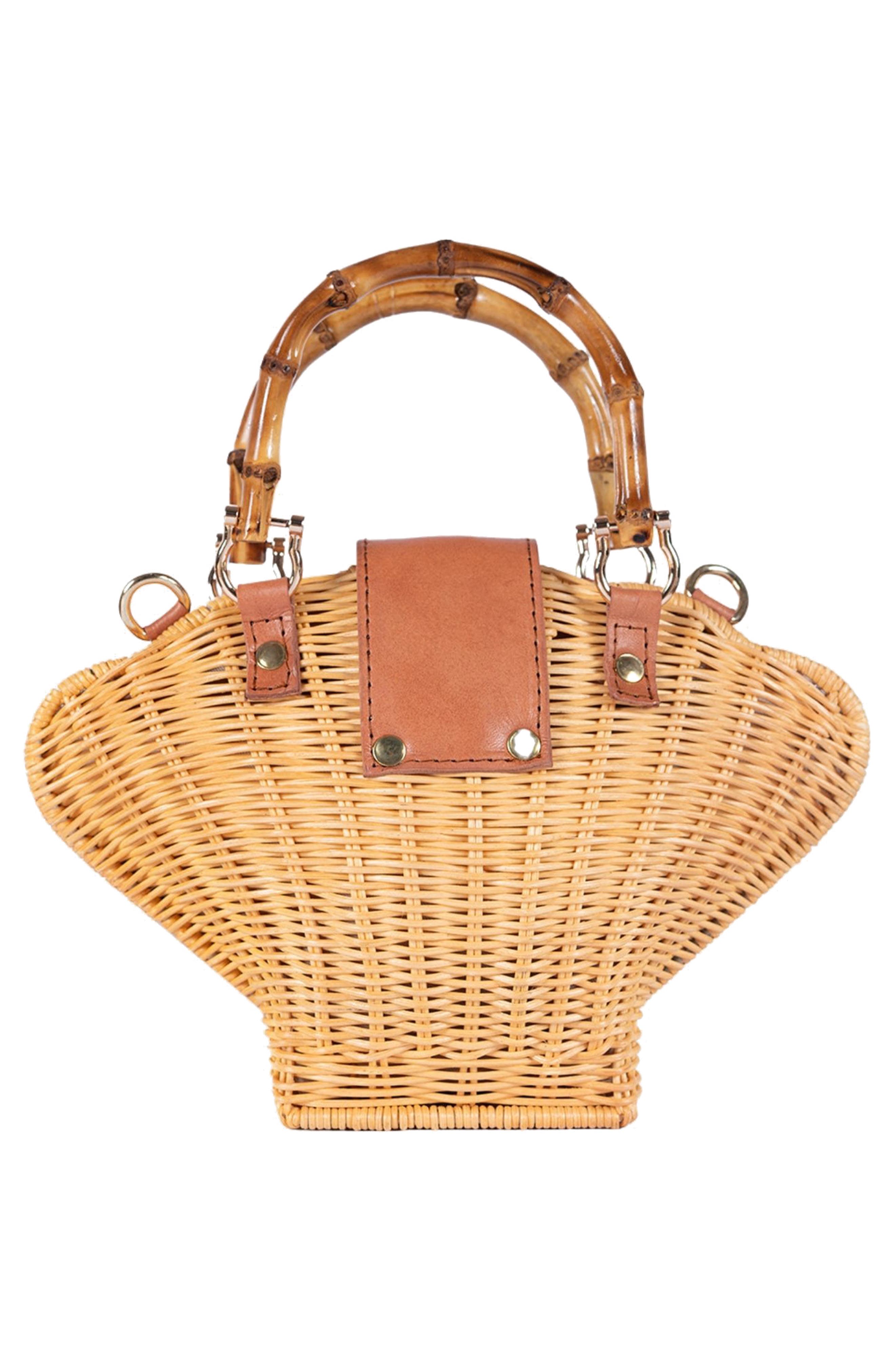 Jelavu Maree Handwoven Rattan Seashell Bag, Alternate, color, Tan
