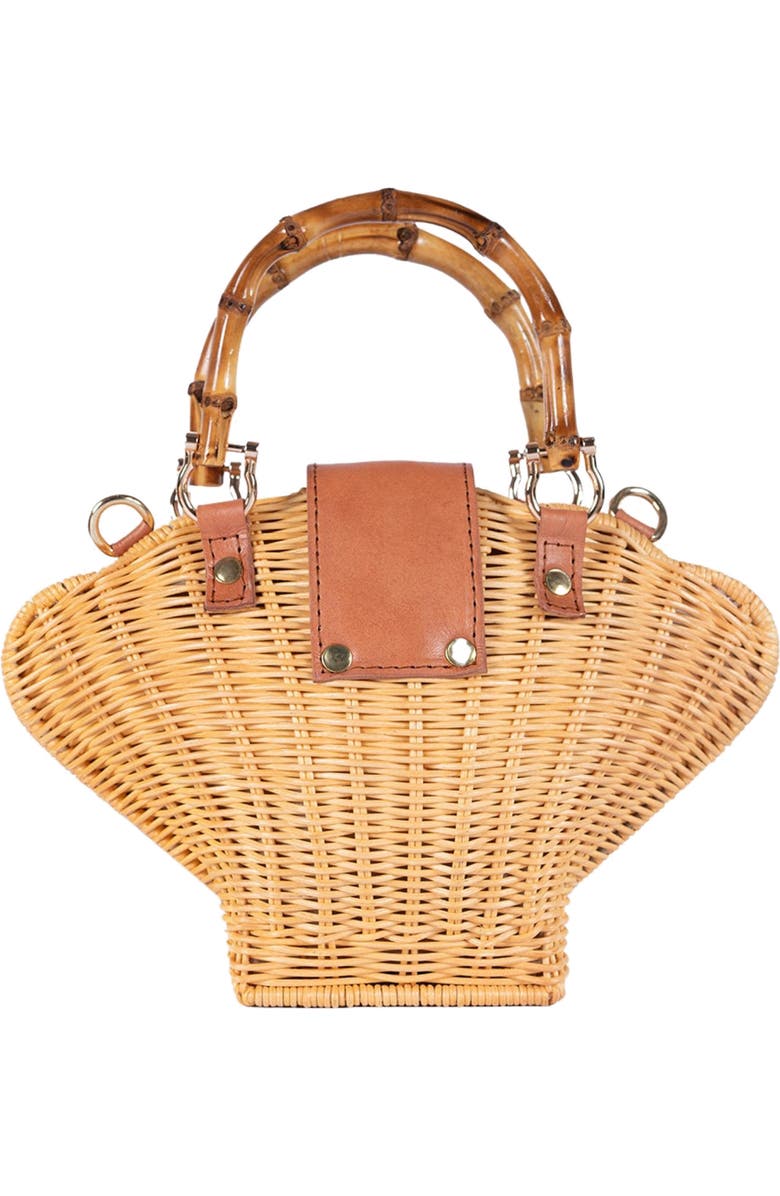 Jelavu Maree Handwoven Rattan Seashell Bag, Alternate, color, Tan