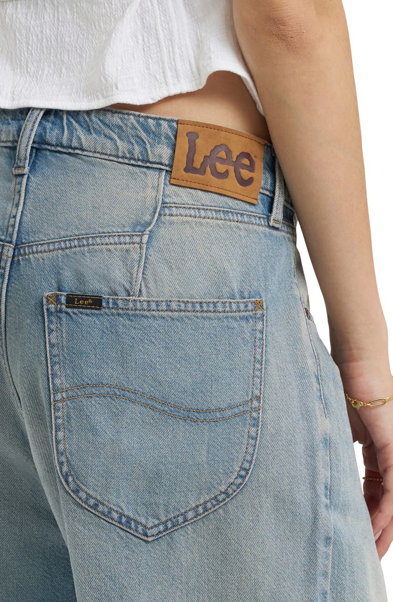 Lee Darted Slouch Raw Hem Denim Bermuda Shorts, Alternate, color, Warm Ocean