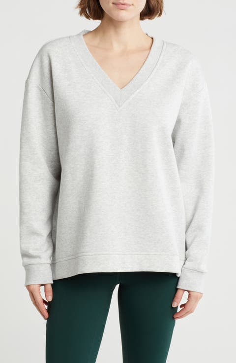 Feather Fleece Oversize V-Neck Pullover