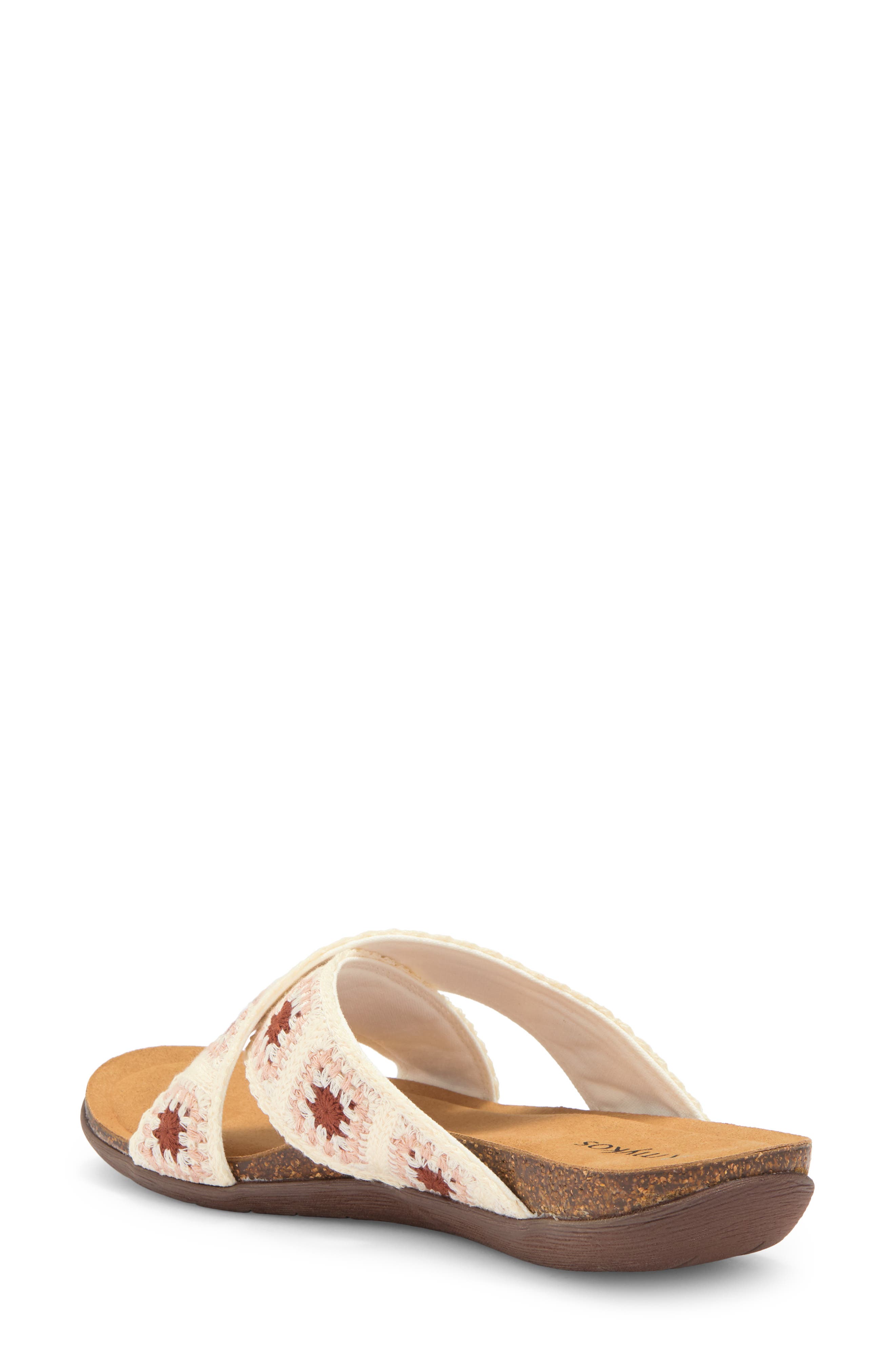 Mykos Leyla Sandal, Alternate, color, White Crochet