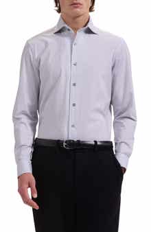 Devon OoohCotton® Optical Grid Print Button-Up Shirt