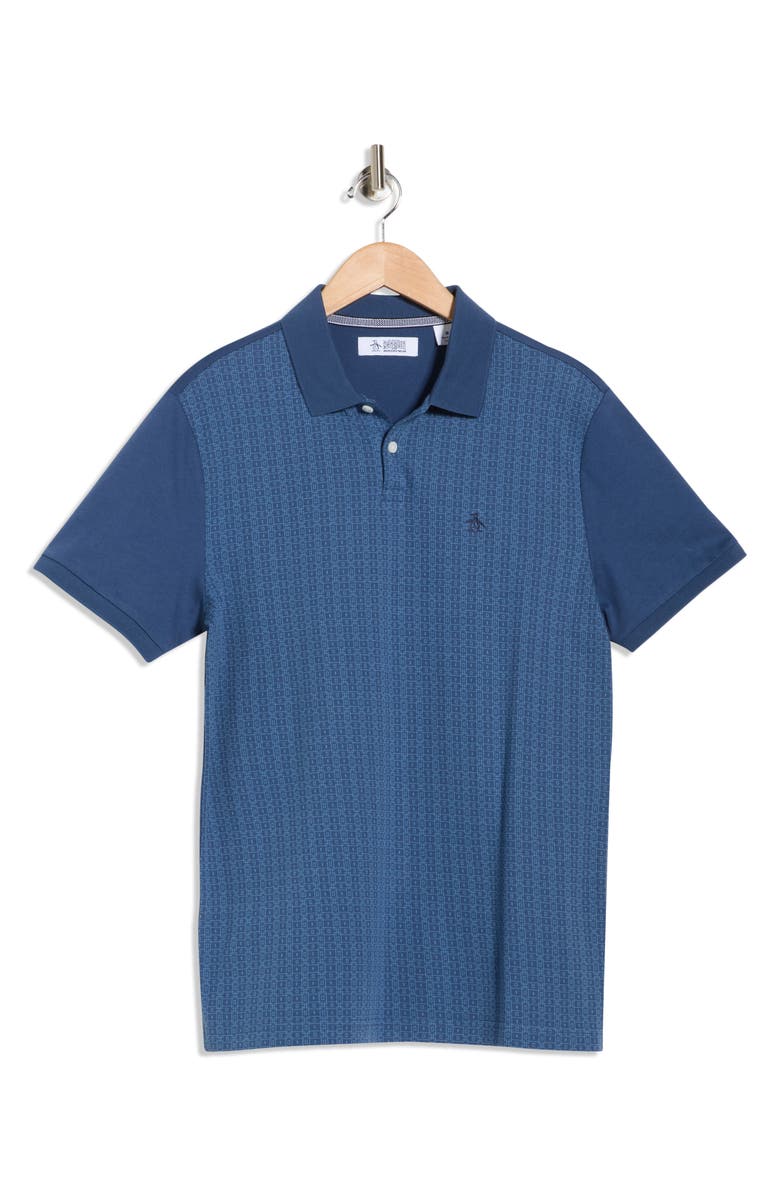 Original Penguin Cotton Knit Polo, Alternate, color, Sargasso Sea