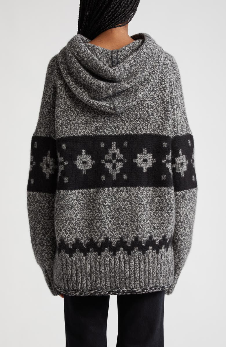 Khaite Dobbi Fair Isle Oversize Cashmere Hoodie, Alternate, color, 