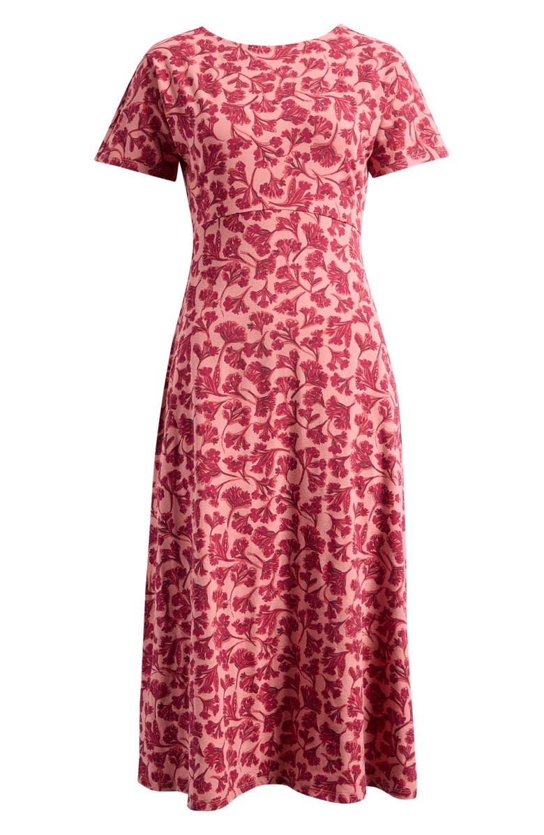 Seasalt Cornwall Mirva Floral Stretch Organic Cotton Jersey Midi Dress, Main, color, Inky Cowslip Rose