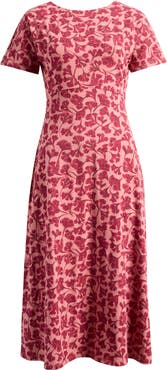 Seasalt Cornwall Mirva Floral Stretch Organic Cotton Jersey Midi Dress