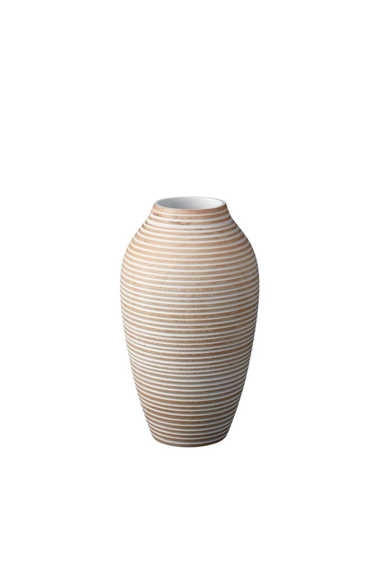 Be Home Striped Kiln Wood Classic Vase, Main, color, White
