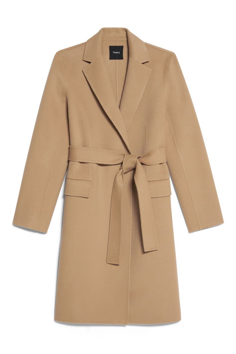Wool & Cashmere Wrap Coat, Alternate, color, PALOMINO
