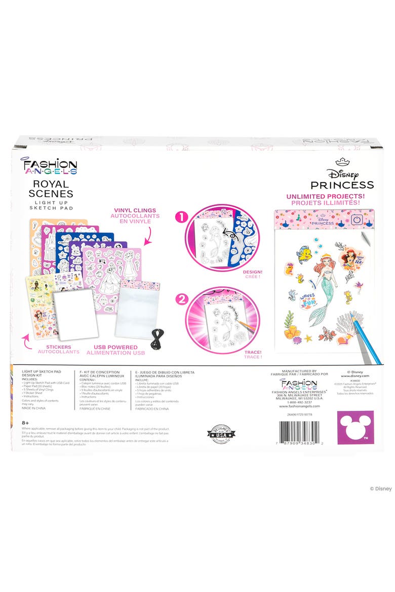 Light Up Sketch Pad, Disney Princess Royal Scenes, Design Art Kit, Alternate, color, Multicolored