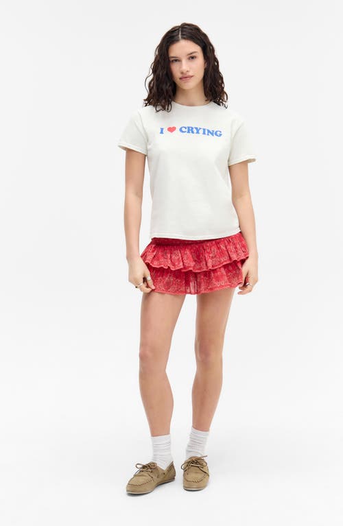 Bdg Urban Outfitters Crying Relaxed Graphic T-shirt In White