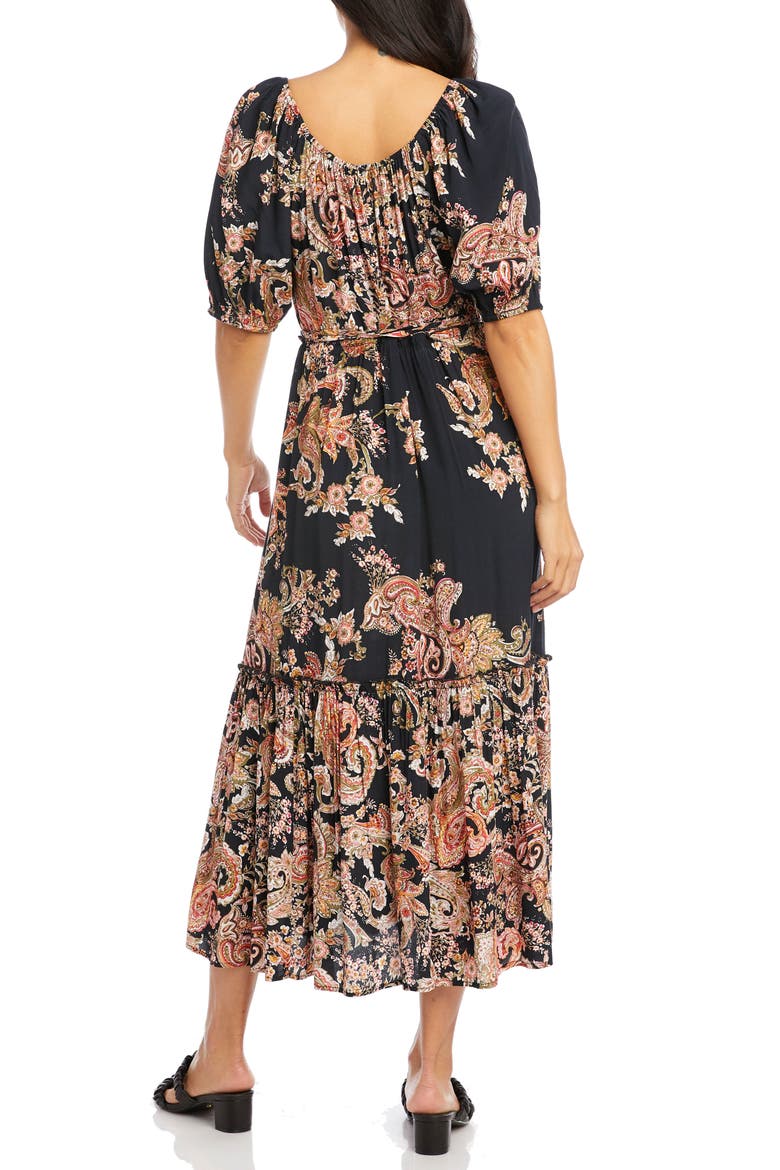 Printed Tie Waist Maxi Dress, Alternate, color, PRINT
