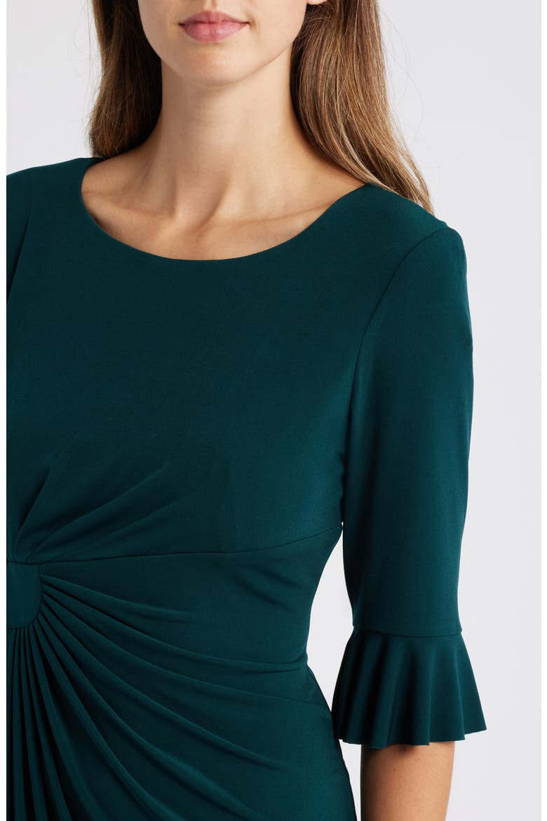 Ruffle Pleat Dress, Alternate, color, HUNTER