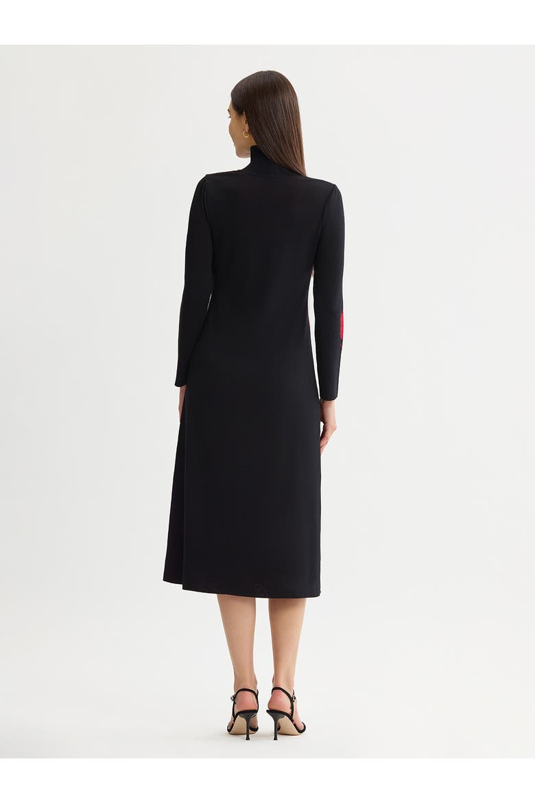 Jacquard Soft Knit Maxi Dress, Alternate, color, Scarlet Red/Black