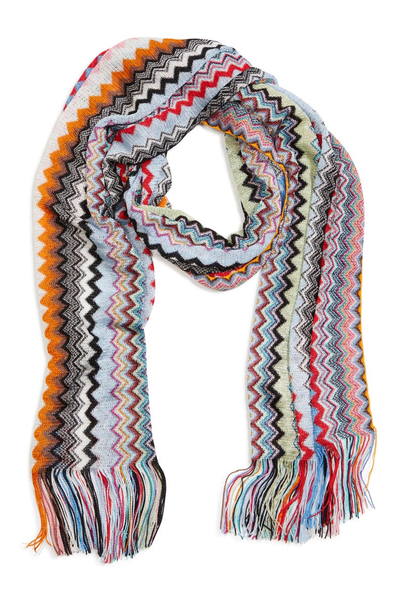Missoni Zigzag Pattern Fringe Scarf, Alternate, color, 