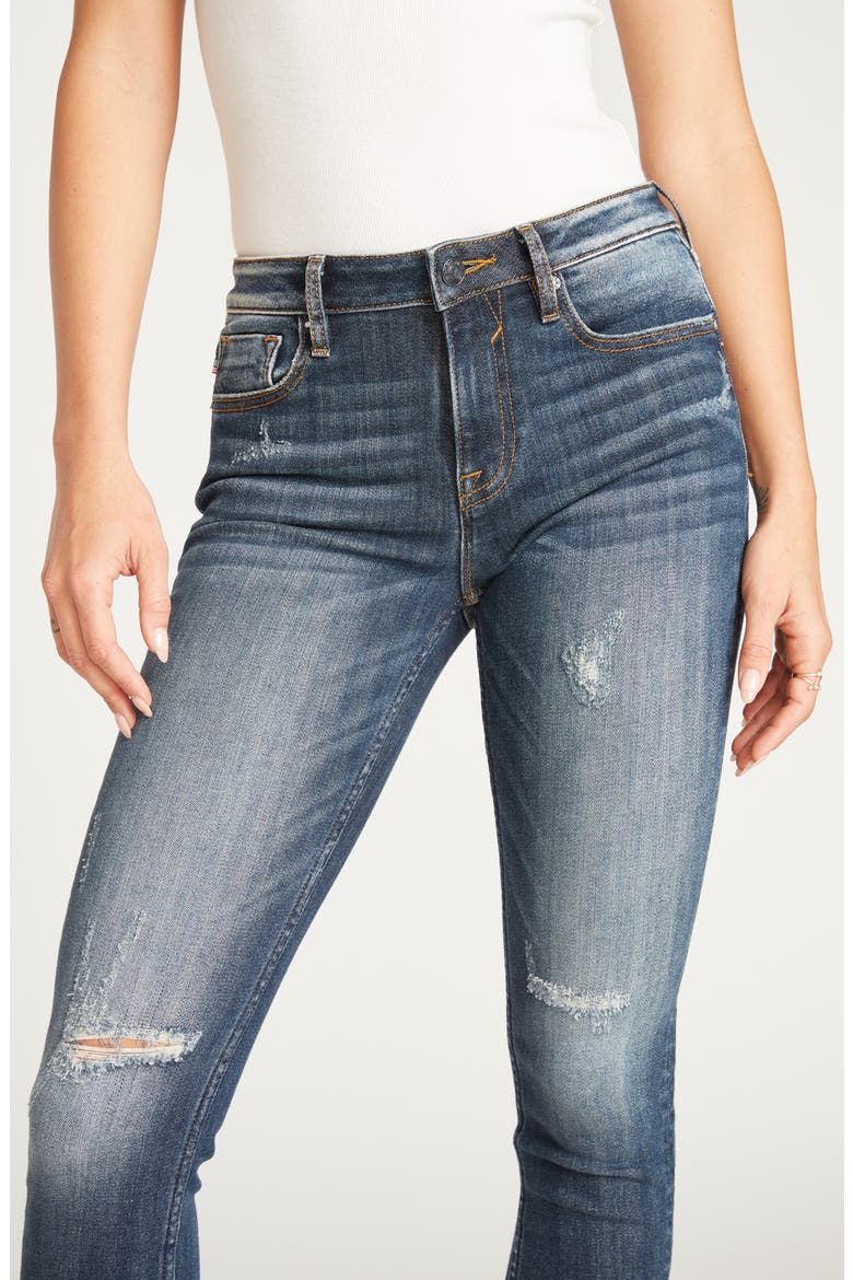 Jagger Distressed Skinny Jeans, Alternate, color, DARK WASH