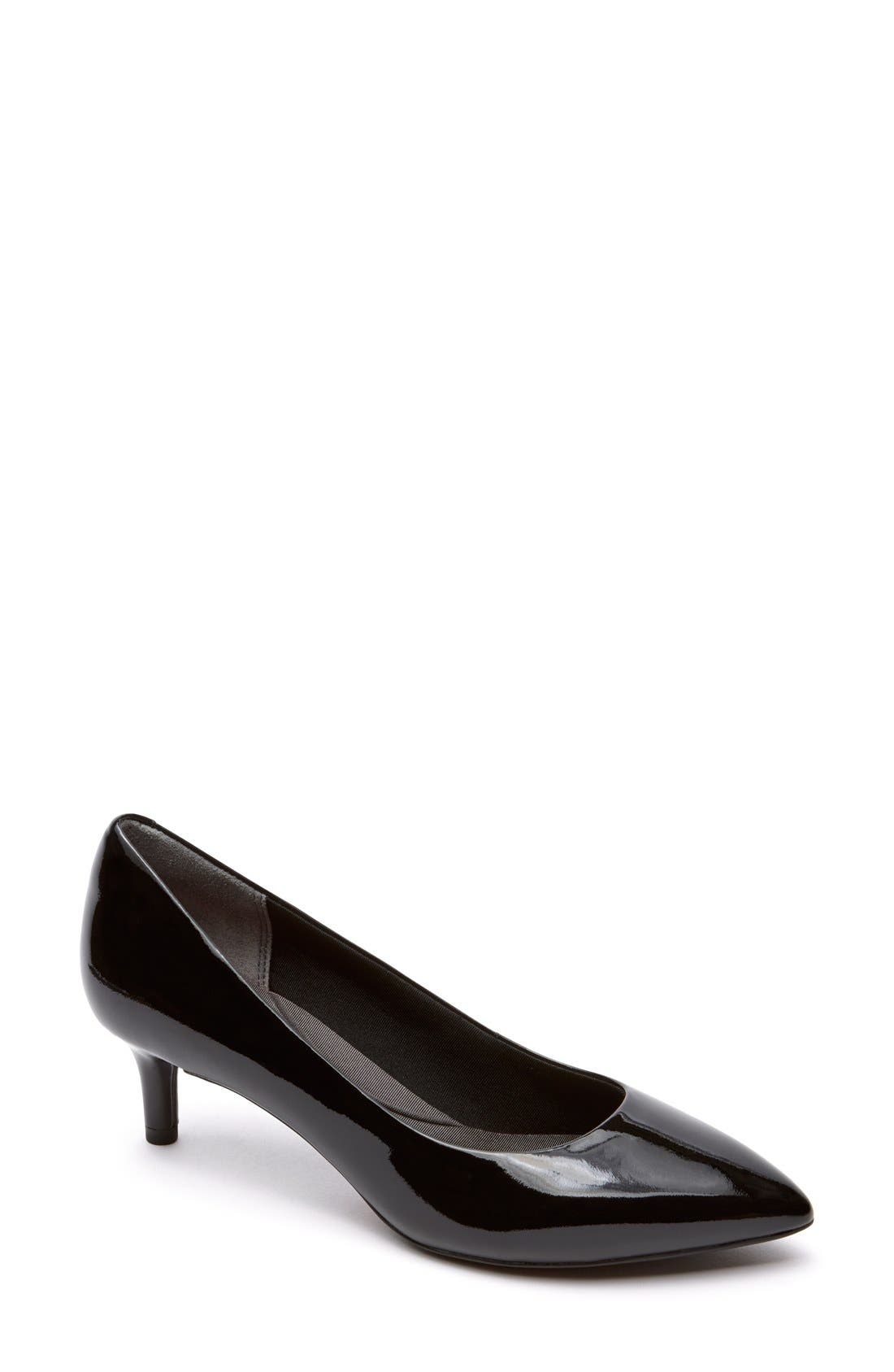 Total Motion Kalila Kitten Heel Pump, Main, color, BLACK PATENT LEATHER