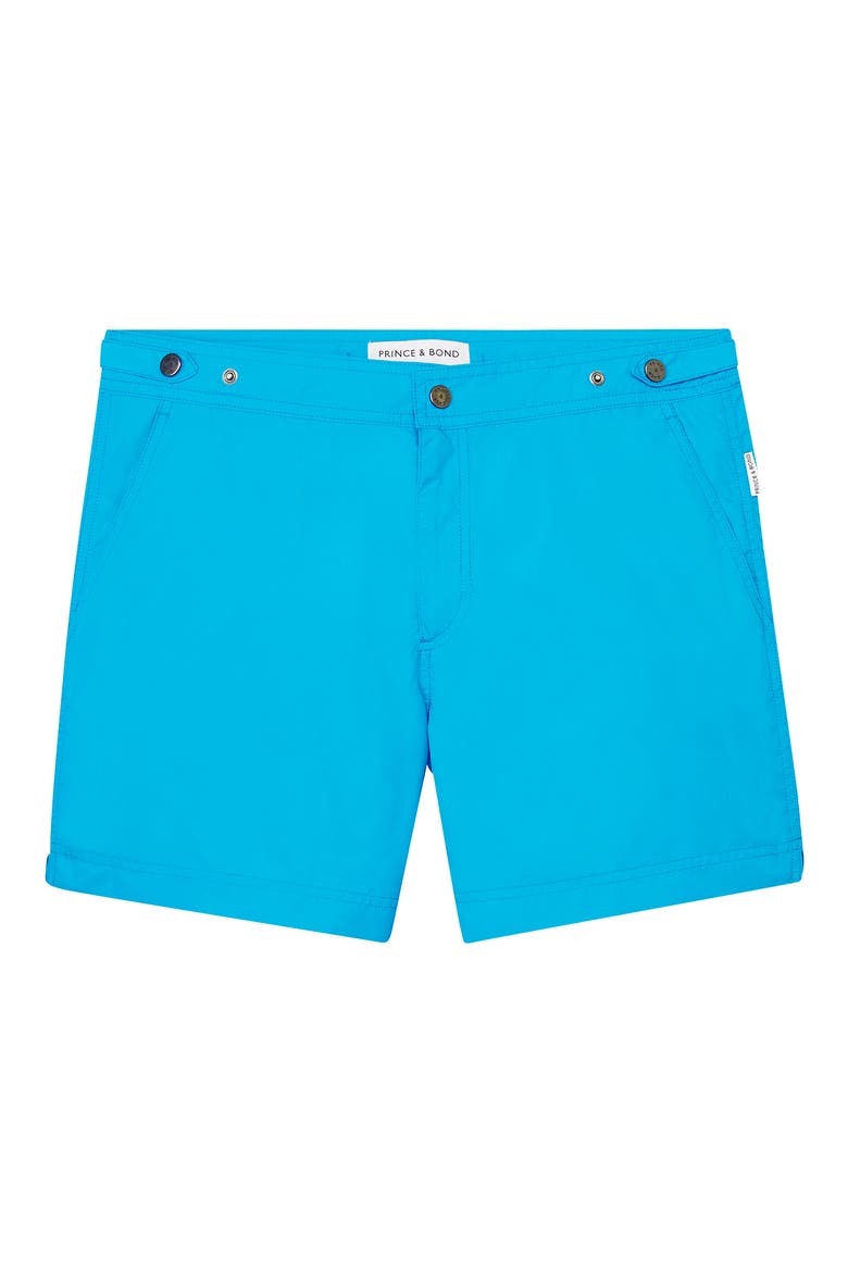 Elvio Tailored Solid Hybrid Swim Trunks, Alternate, color, BLUE