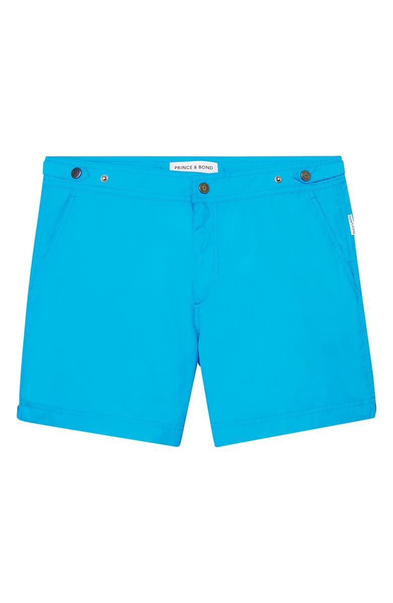 PRINCE & BOND Elvio Tailored Solid Hybrid Swim Trunks, Alternate, color, 