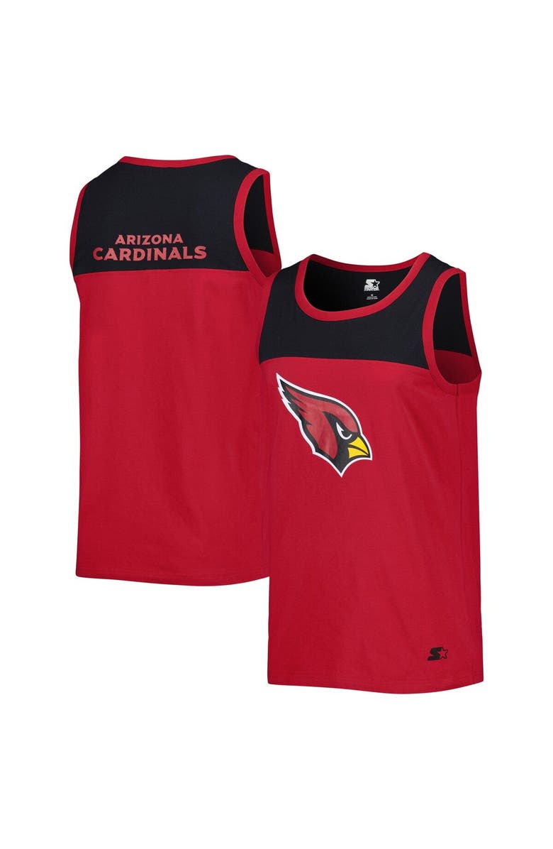 STARTER Men's Starter Cardinal/Black Arizona Cardinals Team Touchdown Fashion Tank Top, Main, color, Cardinal
