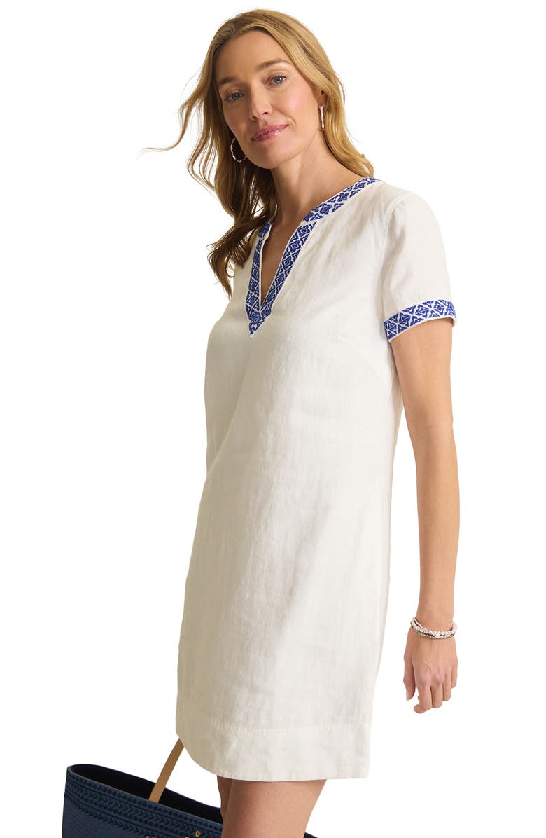 Tommy Bahama Two Palms Embroidered Detail Shift Minidress, Alternate, color, 
