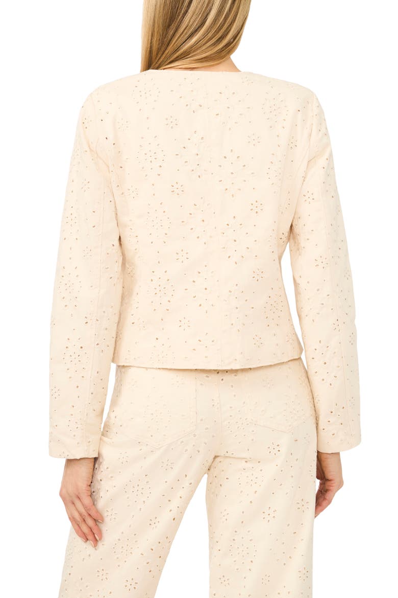 Eyelet Crop Jacket, Alternate, color, WARM VANILLA