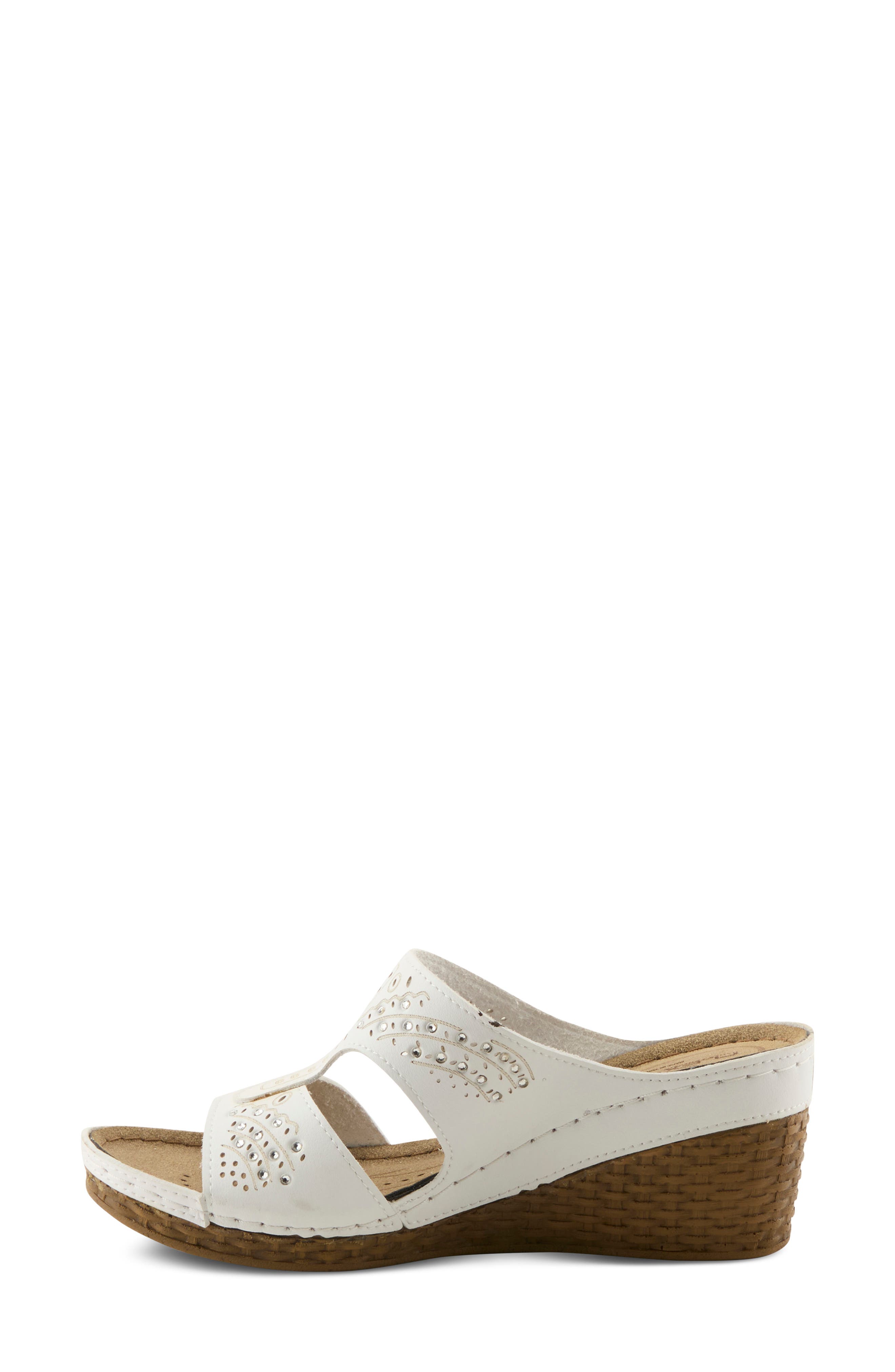 Wedge Sandal, Alternate, color, WHITE