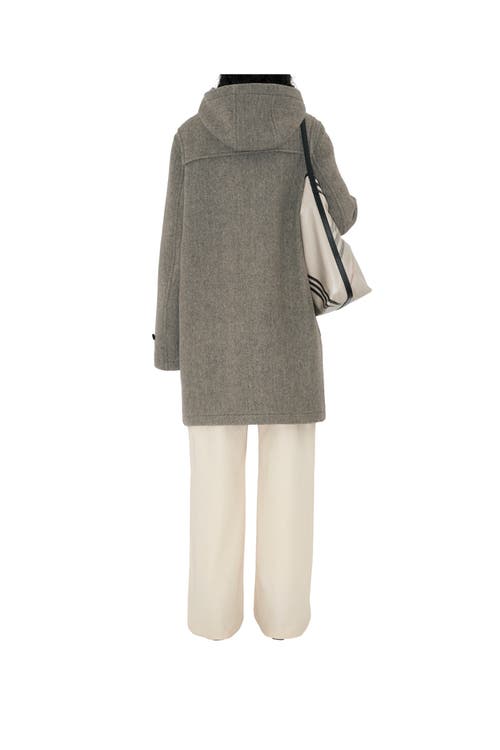 Burberry Wool Duffle Coat In Gray