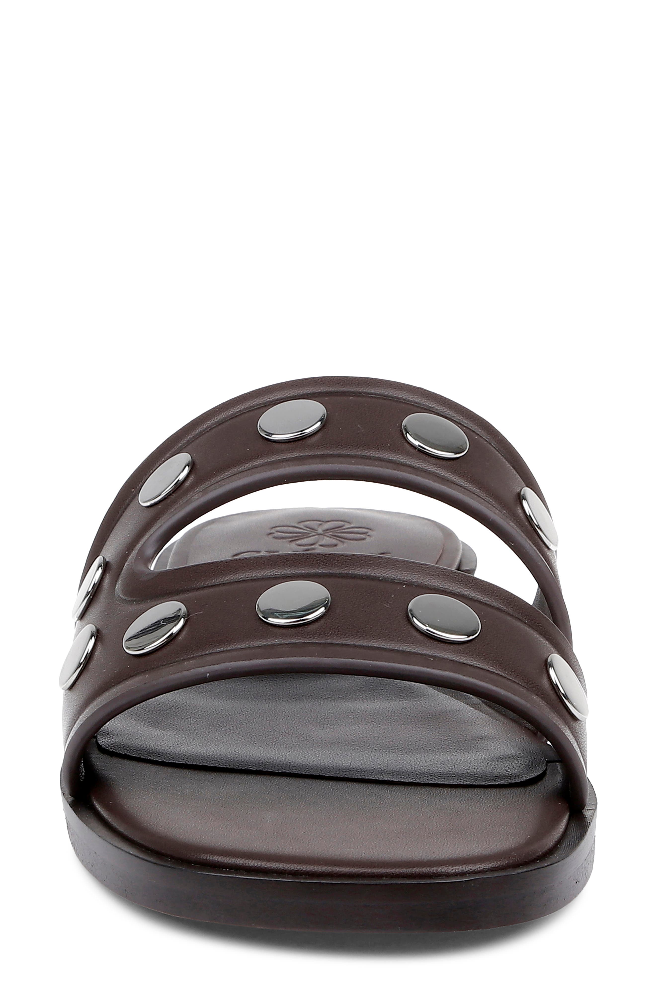 CLERAE Izel Slide Sandal, Alternate, color, Chocolate Leather
